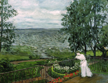 Жуковский Станислав Юлианович. Печальные думы. Холст, масло. 65х85. 1908. Самарский областной художественный музей.