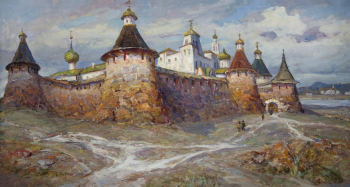 Зотеев Виктор Александрович. Соловецкий монастырь. Холст, масло. 61х110,5. 1992. Государственный художественный музей Алтайского края.