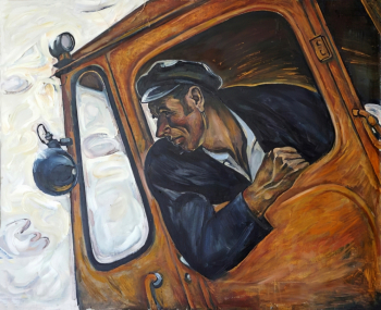Ваксман Валентина Михайловна. Портрет тракториста Макакова. Холст, масло. 89,5х109. 1982. Магнитогорская картинная галерея.