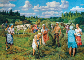 Сысоев Николай Александрович. Летняя страда. Холст, масло. 205х305. 1981. Липецкий областной художественный музей.