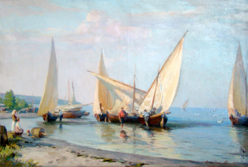Васин Виктор Фёдорович. Азовское море. Холст, масло. 99х151. 1955. Брянский областной художественный музейно-выставочный центр.