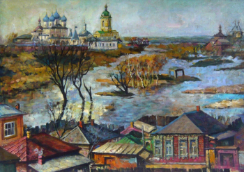 Кодоев Тамерлан Махарбекович. Половодье. Ока разлилась. Холст, масло. 76х106. 2006. Музейно-выставочный центр (Серпухов).