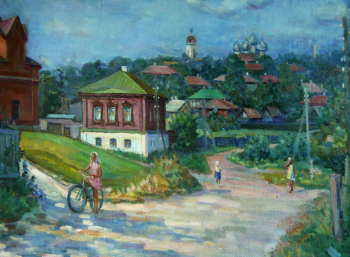 Кочеткова Людмила Ивановна. Дорога к храму. Холст, масло. 55х74. 1972. Музейно-выставочный центр (Серпухов).