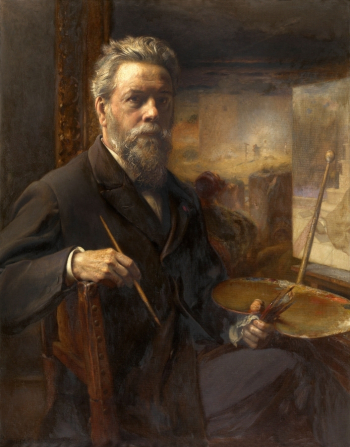 Пьер Жан Ван дер Аудера (Pierre Jean Van der Ouderaa). Автопортрет. Холст, масло. 101х79. 1879. Королевский музей изящных искусств (Антверпен).