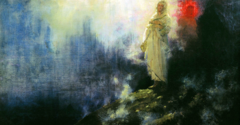 Репин Илья Ефимович. Иди за мной, Сатано. Холст, масло. 56х121. Киевский музей русского искусства.
