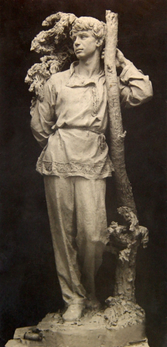 Селиванов Николай Александрович. Сергей Есенин. Гипс. 1957. Местонахождение скульптуры неизвестно.