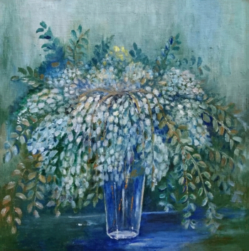 Злотина Галина Дмитриевна. Акация. Холст, масло. 47,5х48. 1996. Историко-краеведческий музей (Бородино).
