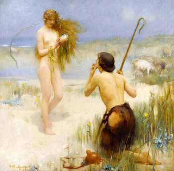 Артур Хакер. Русалка. Холст, масло. 128,5х131. 1897. Частная коллекция.