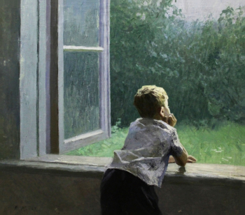 Макаров Алексей Иванович. Мелкий дождь. Холст, масло. 89х98. 1964. Мытищинская картинная галерея.