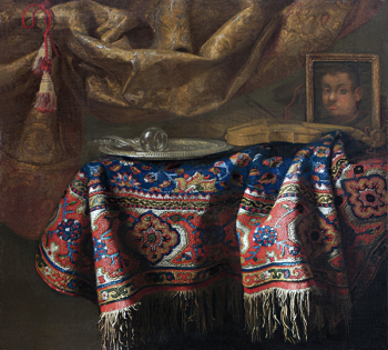Франческо Мальтезе (Фьеравино, Нолетти). Натюрморт с автопортретом. Холст, масло. 116х128. Курская государственная картинная галерея имени А.А.Дейнеки.