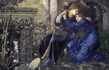 Эдвард Бёрн-Джонс. Любовь среди руин. Бумага, акварель, гуашь. 96,5х152,4. 1873. Частная коллекция.