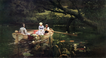 Поленов Василий Дмитриевич. На лодке. Абрамцево. Холст, масло. 58х106. 1880. Киевский музей русского искусства.