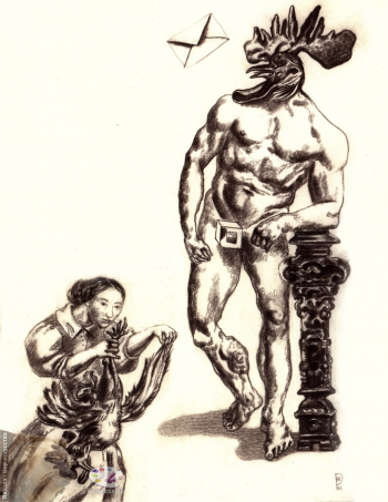 Резникова Юлия Георгиевна. Бидермейер 2. Бумага, карандаш. 33х42. 2001.
