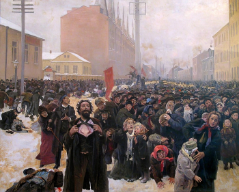 Маковский Владимир Егорович. 9 января на Васильевском острове (Кровавое воскресенье). Холст, масло. 276х348. 1905. Государственный музей политической истории России.