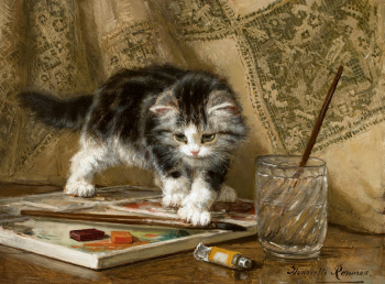 Анриетта Роннер-Книп. Юный художник. Доска, масло. 24х32. Частная коллекция.