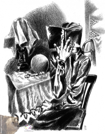Резникова Юлия Георгиевна. Девушка с книгой. Бумага, карандаш. 25х32. 2001.