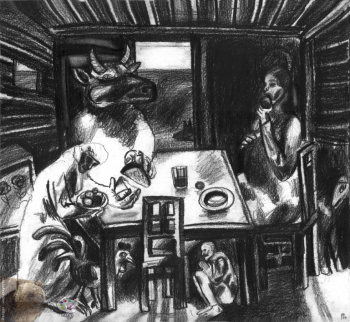 Резникова Юлия Георгиевна. К стихотворениям Георга Тракля. Бумага, тушь. 37х42. 1997.