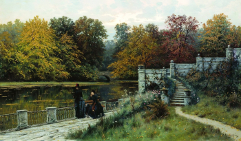 Крыжицкий Константин Яковлевич. Парк в Лазенках. Холст, масло. 1886. Тверская областная картинная галерея.