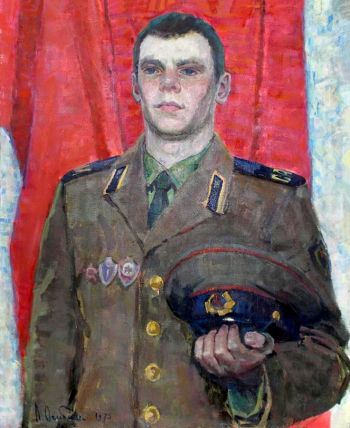 Огибенин Леонид Николаевич. Портрет солдата. Холст, масло. 84х69. 1975. Музейный комплекс имени Ивана Яковлевича Словцова.