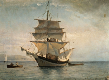 Иоаннис Алтамурас. Парусник. Холст, масло. 29х39. 1877. Национальная художественная галерея (Афины).