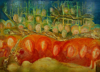 Жарких Юрий Александрович. Композиция. Холст, масло. 47х63. 1974. Государственный музейно-выставочный центр РОСИЗО.
