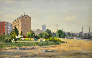 Сумин Валентин Павлович. Город Рига. Картон, масло. 24х36. 1973. Александровский художественный музей.