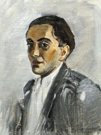 Лабас Александр Аркадьевич. Автопортрет. Холст, масло. 45х34. 1947. Государственный Русский музей.