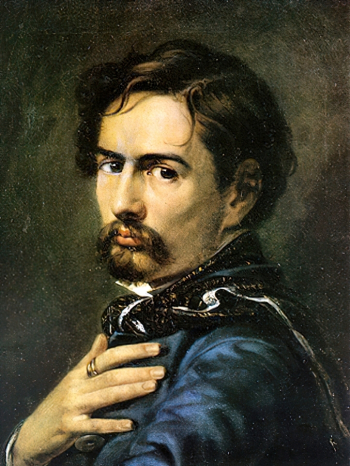 Болеслав Михал Юлиус Карол Русецкий. Автопортрет. Холст, масло. 1852. Литовский национальный художественный музей.