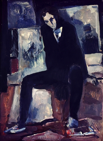 Блеткин Пётр Михайлович. Художник в мастерской. Картон, масло. 50х35,5. 1973. Московский музей современного искусства.