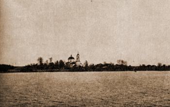 Погост Вселуки. Вид села с озера Вселуки. Неизвестный фотограф.