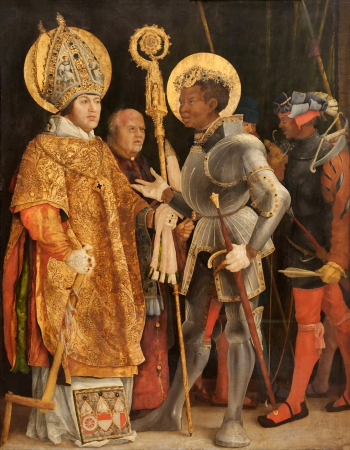 Маттиас Грюневальд. Святой Маврикий. Доска, масло. 226х176. 1517-1523. Старая пинакотека (Мюнхен).