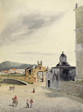 Джеймс Гэй Сокинс. Восточные ворота Панамы. Бумага, акварель. 1855. Национальная библиотека Австралии.