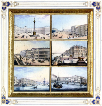 Беггров Карл Петрович. Виды Петербурга. Бумага, литография, акварель. 9,0х14. Киевский музей русского искусства.