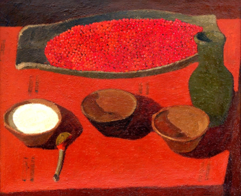 Лукошков Борис Степанович. Брусника. Холст, масло. 80х99. 1971. Художественная культура Русского Севера.