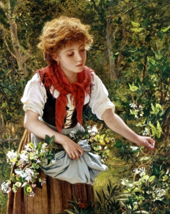 Софи Жанжамбр Андерсон. Сбор жимолости. Холст, масло. Частная коллекция.