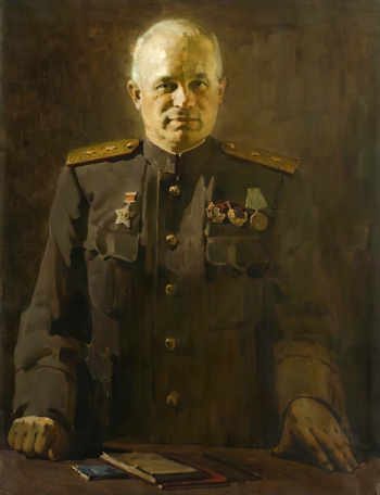Котов Пётр Иванович. Портрет Н.С.Хрущёва. Холст, масло. 123х86. 1947. Иркутский областной художественный музей имени В.П.Сукачева.