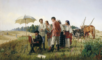 Бунин Наркиз Николаевич. Незваные критики. Холст, масло. 1884. Госудаpственный Владимиpо-Суздальский истоpико-аpхитектуpный и художественный музей-заповедник.