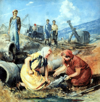 Пименов Юрий Иванович. На раскопках. Находка. Холст, масло. 45х45,3. 20 век. Дальневосточный художественный музей.