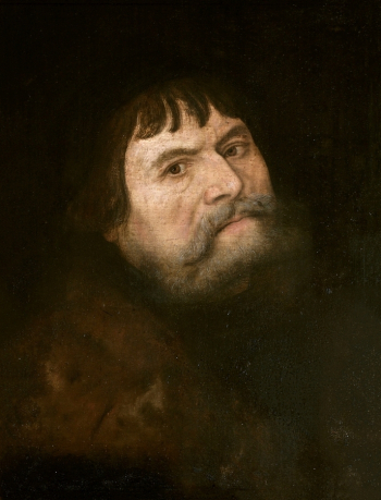 Лукас Кранах Старший. Автопортрет. Доска, смешанная техника. 45,2х35,5. 1531. Герцогский музей (Гота).