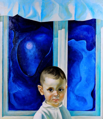 Мичурин Владимир Иосифович. Морозное окно. Холст, масло. 79х90. 1980. Нижневартовский краеведческий музей имени Т.Д.Шуваева.