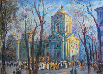 Савотченко Евгений Николаевич. Преображенский собор в Белгороде. Холст, масло. 75х103,5. 2002. Белгородский государственный художественный музей.
