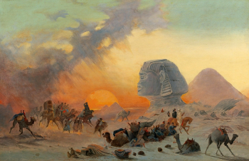 Ипполито Каффи. Караван, застигнутый самумом. Холст, масло. 56х85,5. До 1866. Частная коллекция.