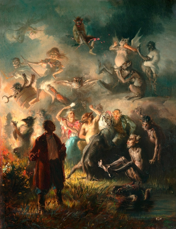 Прянишников Илларион Михайлович. На Лысой горе. Холст, масло. 60х46,2. 1875. Государственная Третьяковская галерея.