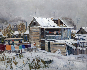 Даржай Май-оол Александрович. Старый Кызыл. Картон, масло. 60х80. 20 век. Национальный музей имени Алдан-Маадыр (Кызыл).