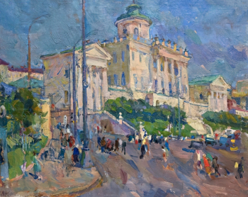 Катц Юрий Леонидович. Дом Пашкова. Холст, масло. 56,2х71,7. 1960. Тверская областная картинная галерея.