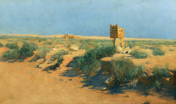 Альфонс Леопольд Милих. Крепость Кусайр-Амра. Холст, масло. 68х114,5. 1901. Галерея Бельведер.