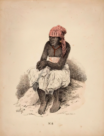 Теодор де Бри. Рабыня-суринамка. Бумага, литография. 1850. Тропический музей (Амстердам).