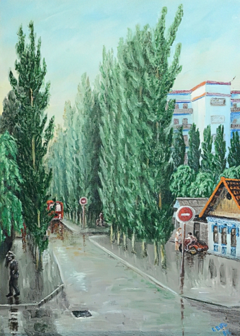 Батц Генрих Генрихович. Бердянск. ДВП, масло. 61х41. 1990. Минусинский региональный краеведческий музей имени Н.М.Мартьянова.