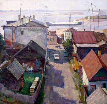 Щукин Константин Дмитриевич. Городец. Холст, масло. 70х73. 1972. Музей Берингийского наследия.