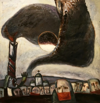 Кондратьев Дмитрий Сергеевич. Чернобыль. Холст, масло. 99х97. 1986. Новгородский государственный объединенный музей-заповедник.